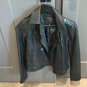 Joie black leather motorcycle jacket women’s size small